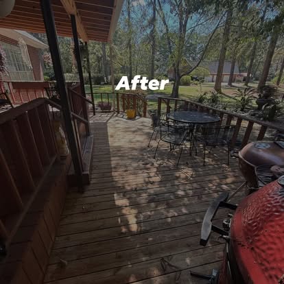 Deck cleaning — after