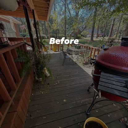 Deck cleaning — before