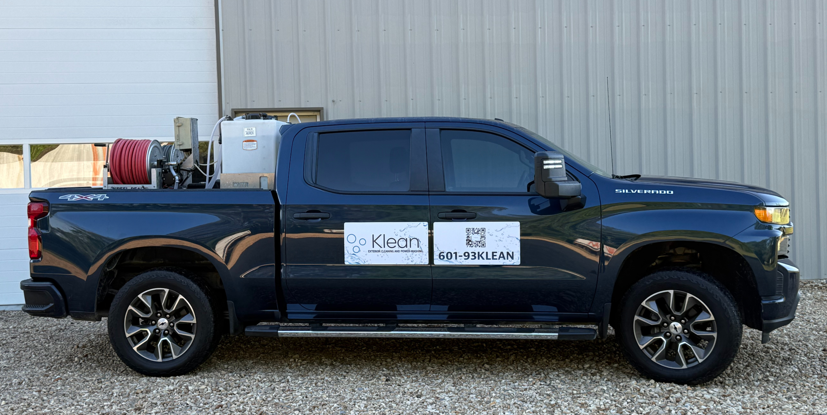 Klean Softwash truck equipped for exterior cleaning